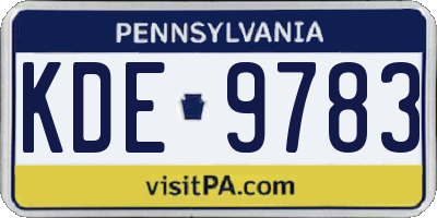 PA license plate KDE9783