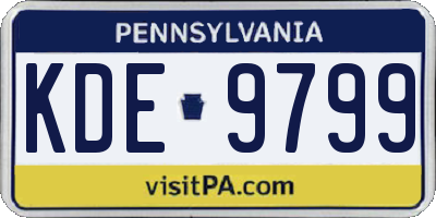 PA license plate KDE9799