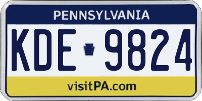 PA license plate KDE9824