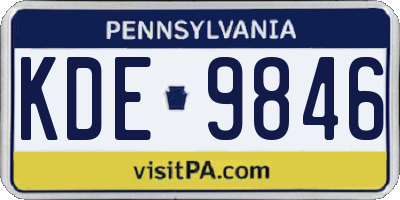 PA license plate KDE9846