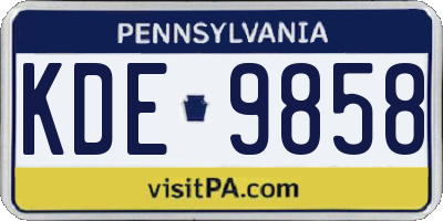 PA license plate KDE9858