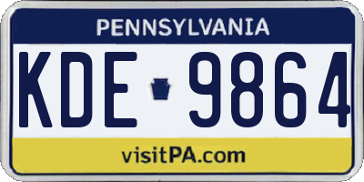 PA license plate KDE9864