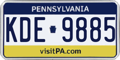 PA license plate KDE9885