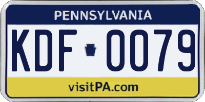 PA license plate KDF0079