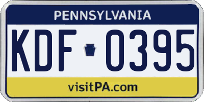 PA license plate KDF0395