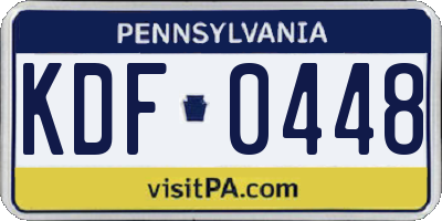 PA license plate KDF0448