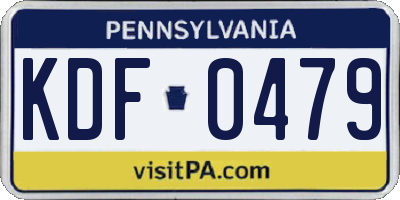 PA license plate KDF0479