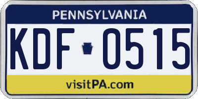 PA license plate KDF0515