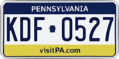PA license plate KDF0527