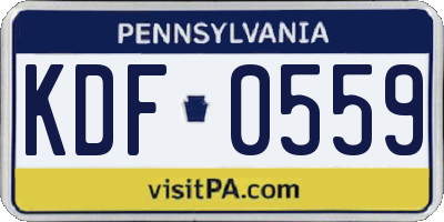 PA license plate KDF0559