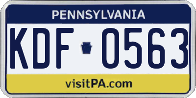 PA license plate KDF0563