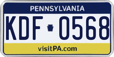PA license plate KDF0568