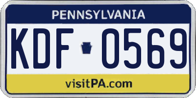 PA license plate KDF0569