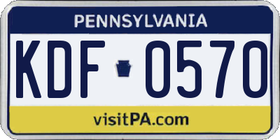 PA license plate KDF0570