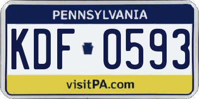 PA license plate KDF0593
