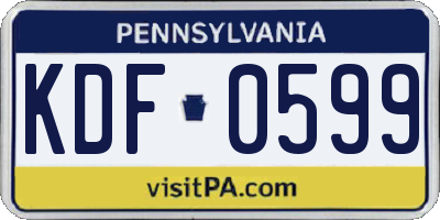 PA license plate KDF0599