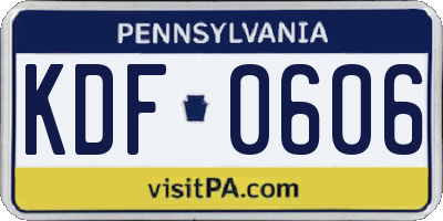 PA license plate KDF0606