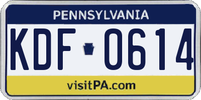 PA license plate KDF0614