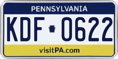 PA license plate KDF0622