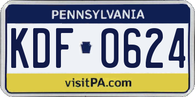 PA license plate KDF0624