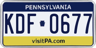 PA license plate KDF0677