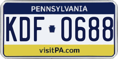 PA license plate KDF0688