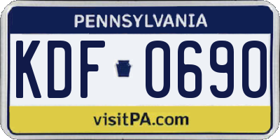 PA license plate KDF0690