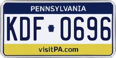 PA license plate KDF0696