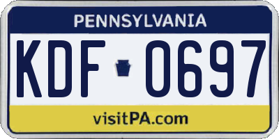 PA license plate KDF0697