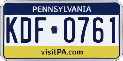 PA license plate KDF0761