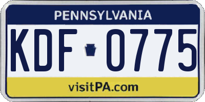 PA license plate KDF0775