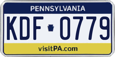 PA license plate KDF0779