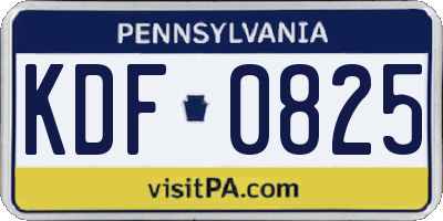 PA license plate KDF0825