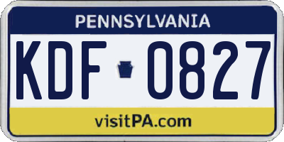 PA license plate KDF0827