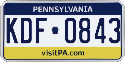 PA license plate KDF0843