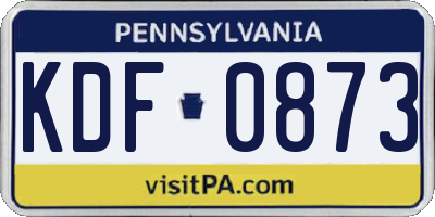 PA license plate KDF0873