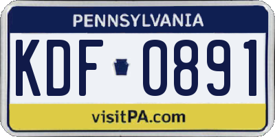PA license plate KDF0891