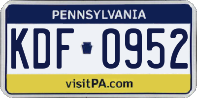 PA license plate KDF0952