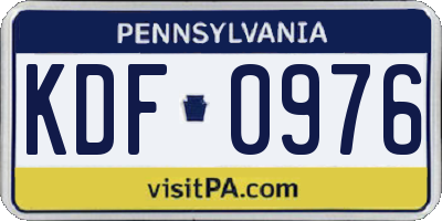 PA license plate KDF0976