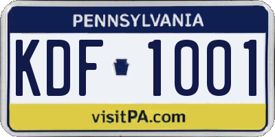 PA license plate KDF1001