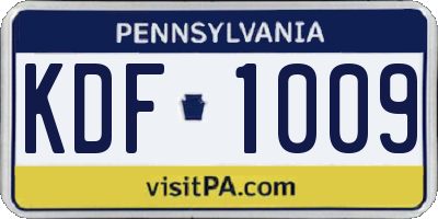 PA license plate KDF1009