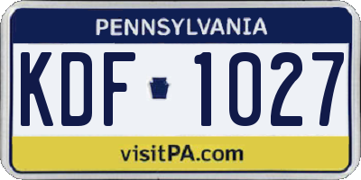 PA license plate KDF1027