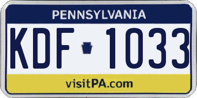 PA license plate KDF1033