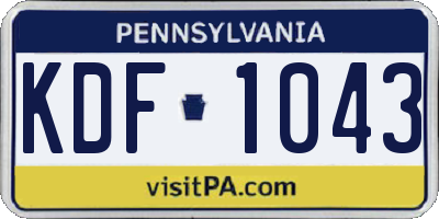 PA license plate KDF1043
