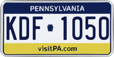 PA license plate KDF1050