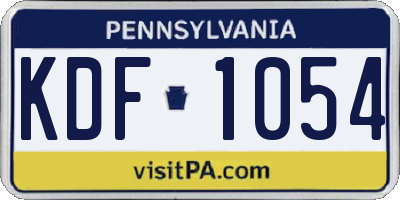 PA license plate KDF1054