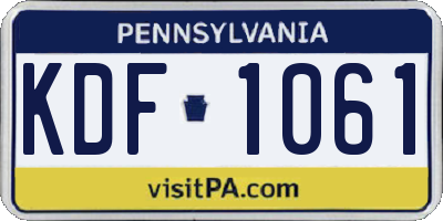 PA license plate KDF1061