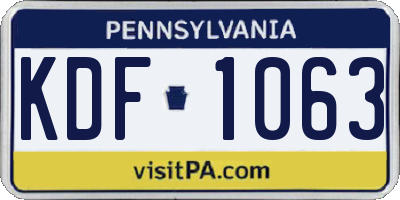 PA license plate KDF1063