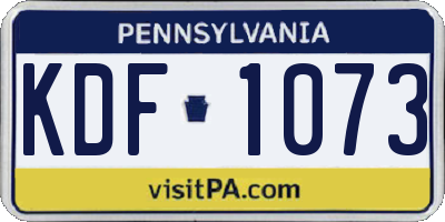 PA license plate KDF1073