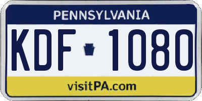 PA license plate KDF1080